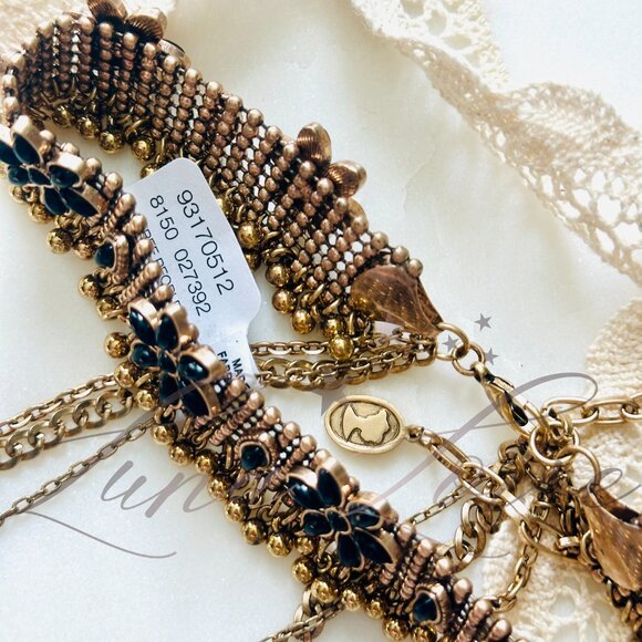 FREE PEOPLE x Ariana Ost Walsh Choker Necklace In Gold / Onyx NWT - Picture 6 of 6